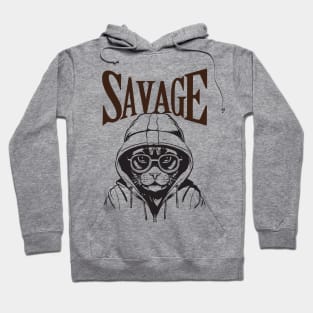 Savage cat design funny Hoodie